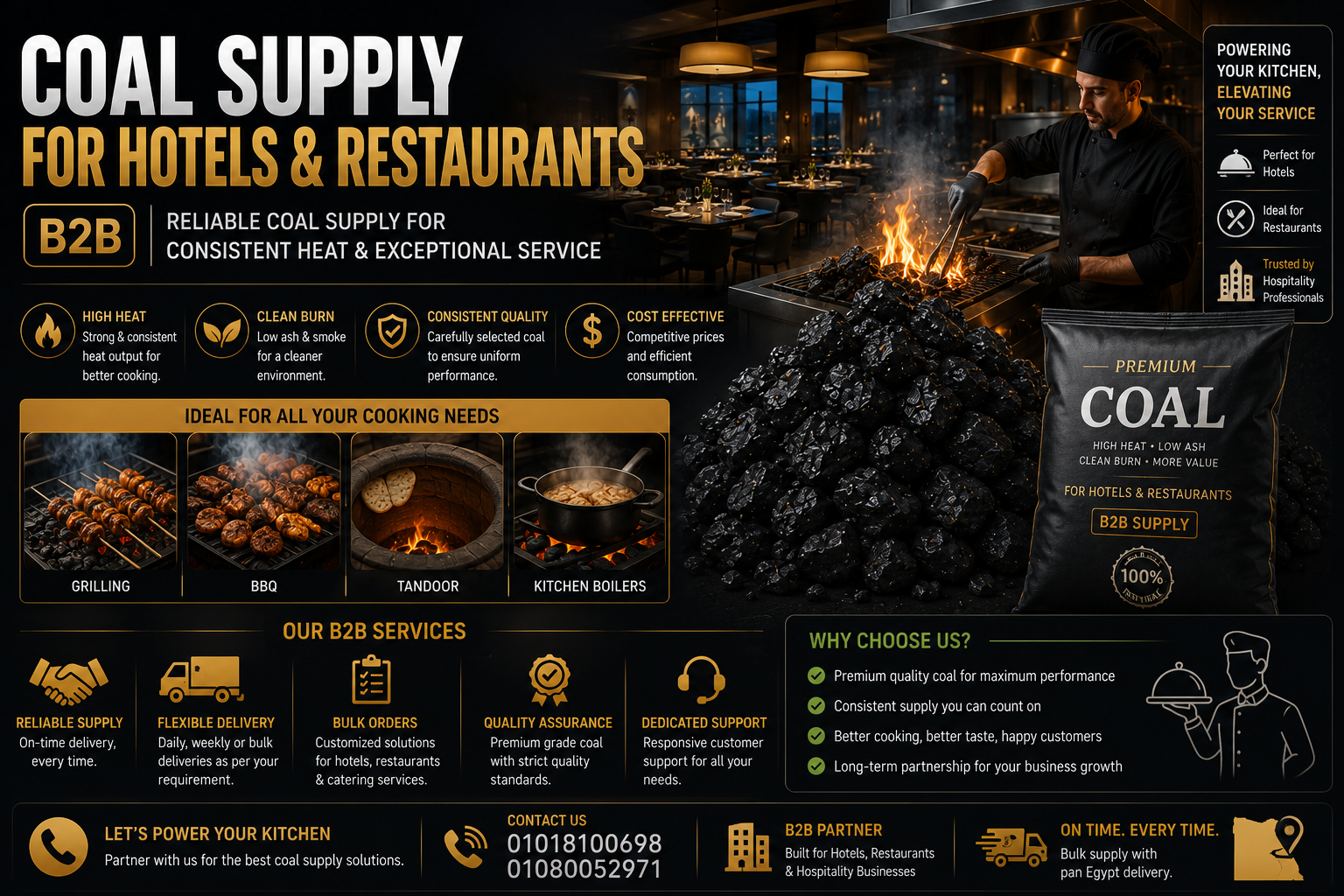 Coal supply for hotels and large restaurants — Al Bahri