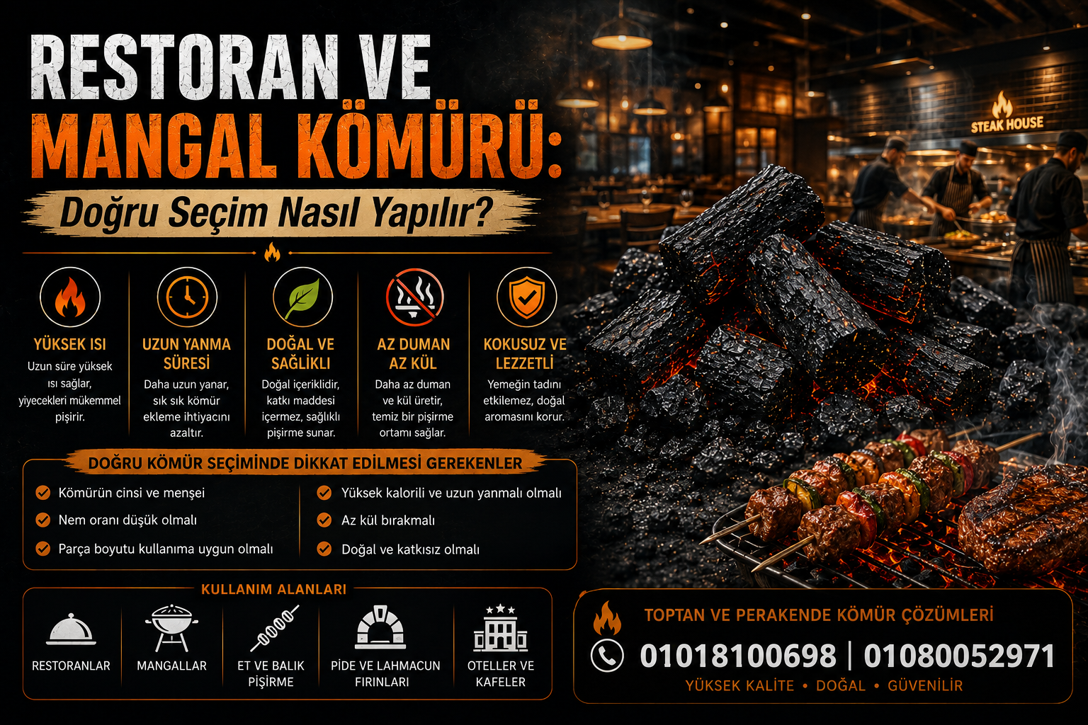 Restoran ve mangal kömürü doğru seçim — El Bahri Kömür